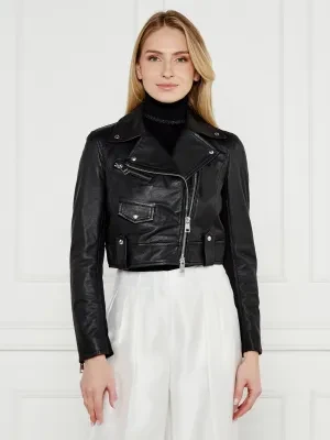 Marc Cain Skórzana kurtka | Slim Fit