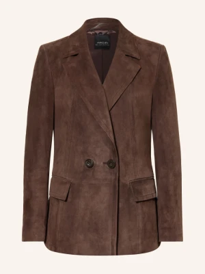 Marc Cain Skórzana Marynarka braun 697 seal brown