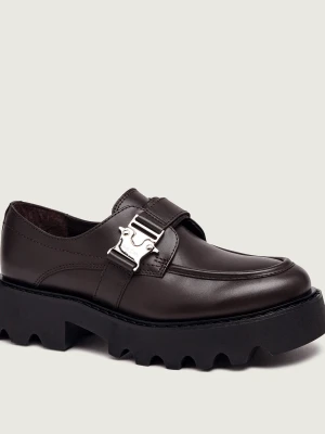 Marc Cain Skórzane loafersy brązowy