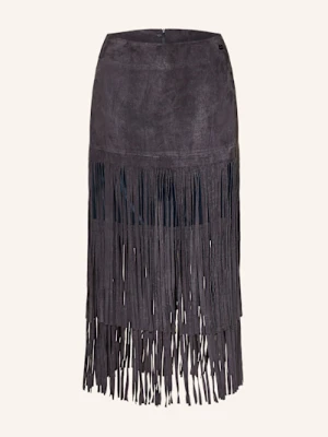 Marc Cain Spódnica Skórzana blau