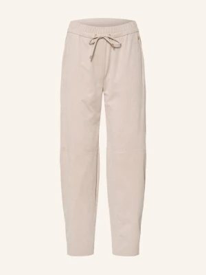Marc Cain Spodnie 7/8 Ranchi O Wyglądzie Skóry beige