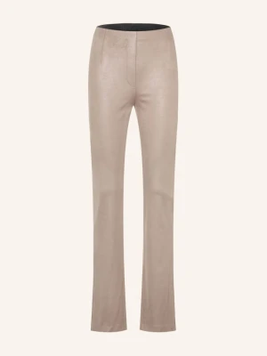 Marc Cain Spodnie Bootcut Frederica O Wyglądzie Skóry beige