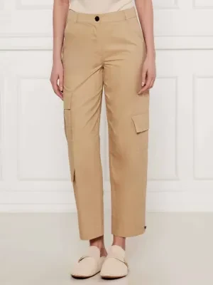 Marc Cain Spodnie cargo RENTON | Relaxed fit | z dodatkiem jedwabiu