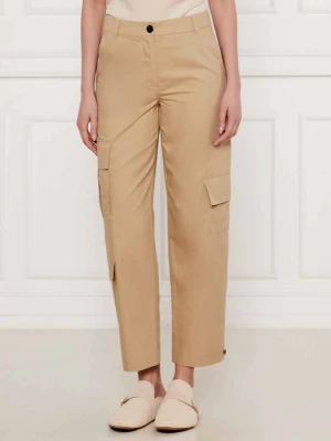 Marc Cain Spodnie cargo RENTON | Relaxed fit | z dodatkiem jedwabiu