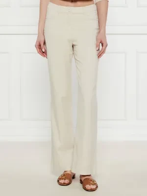 Marc Cain Spodnie | flare fit | z dodatkiem lnu