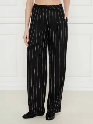 Marc Cain Spodnie | flare fit | z dodatkiem lnu