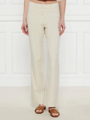 Marc Cain Spodnie | flare fit | z dodatkiem lnu