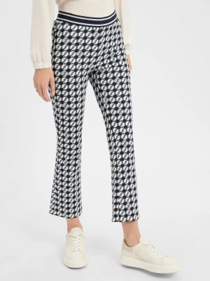 Marc Cain Spodnie - Frederica Kobiety Sztuczne włókno czarny|biały wzorzysty,