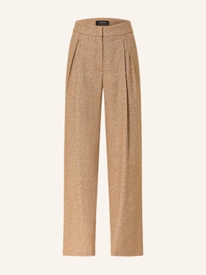 Marc Cain Spodnie Marlena Z Błyszczącą Przędzą braun