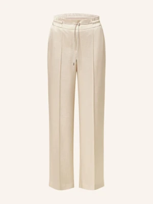 Marc Cain Spodnie Marlena Z Satyny Z Ozdobnymi Kamykami beige