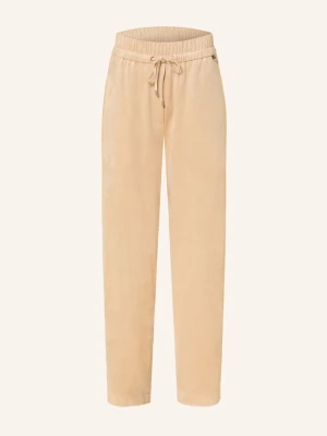 Marc Cain Spodnie Ranchi O Wyglądzie Skóry beige