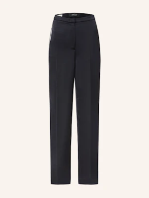 Marc Cain Spodnie Satynowe Wukari Z Lampasami blau