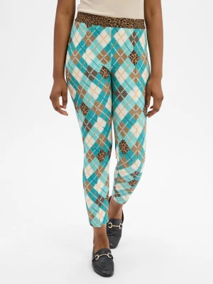 Marc Cain Spodnie - Sofia Kobiety Sztuczne włókno niebieski|brązowy|wielokolorowy wzorzysty,