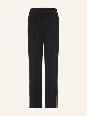 Marc Cain Spodnie Typu Marlena Washington Z Paskami Z Galonu schwarz 900 black new