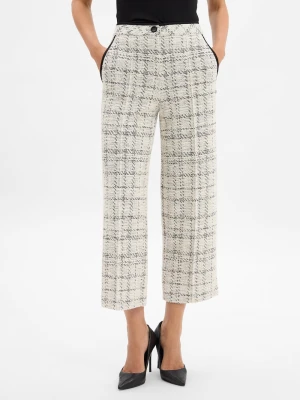 Marc Cain Spodnie z tkaniny modułowej - Wukari Kobiety biały marmurkowy,