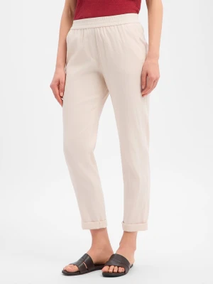 Marc Cain Spodnie z zawartością lnu Kobiety len beżowy,
