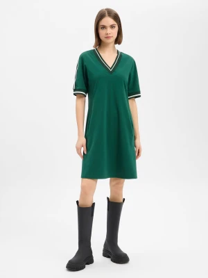 Marc Cain Sukienka damska Kobiety Bawełna zielony jednolity,