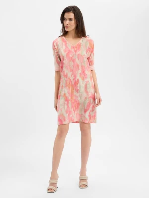 Marc Cain Sukienka damska Kobiety pomarańczowy|różowy|wielokolorowy wzorzysty,