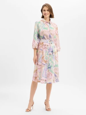 Marc Cain Sukienka damska z bluzką Kobiety Bawełna (100%) lila|wielokolorowy wzorzysty,