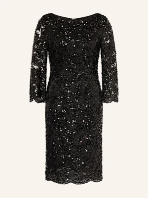 Marc Cain Sukienka Koronkowa Z Rękawami 3/4 I Cekinami schwarz