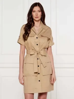 Marc Cain Sukienka z paskiem | z dodatkiem jedwabiu