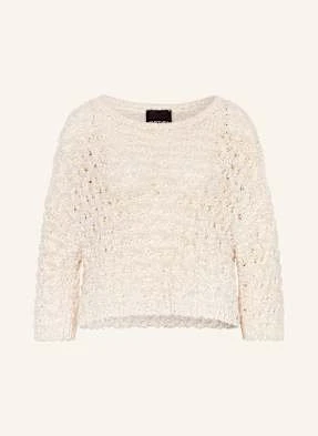 Marc Cain Sweter Z Błyszczącą Przędzą beige