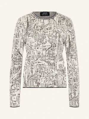 Marc Cain Sweter Z Błyszczącą Przędzą beige