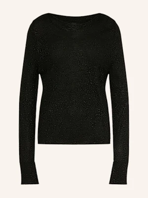 Marc Cain Sweter Z Błyszczącą Przędzą schwarz 900 BLACK