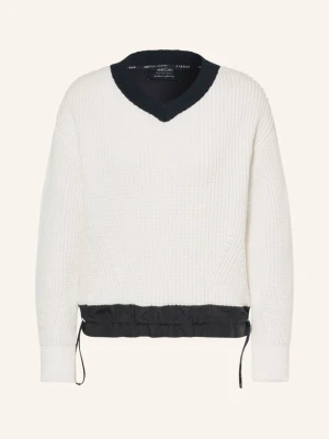 Marc Cain Sweter Z Mieszanki Materiałów schwarz 190 white and black