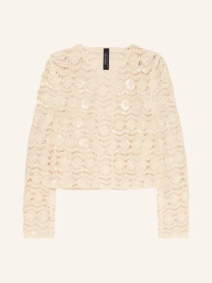 Marc Cain Szydełkowa Kurtka Z Ozdobnymi Perełkami weiss