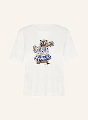 Marc Cain T-Shirt Z Błyszczącą Przędzą I Cekinami weiss