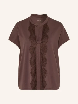 Marc Cain T-Shirt Z Koronką braun 697 seal brown