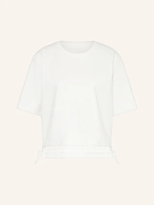 Marc Cain T-Shirt Z Mieszanki Materiałów weiss