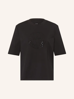Marc Cain T-Shirt Z Obszyciem Ozdobnymi Kamykami schwarz