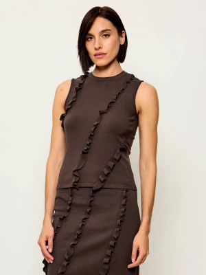 Marc Cain Top | Slim Fit brązowy
