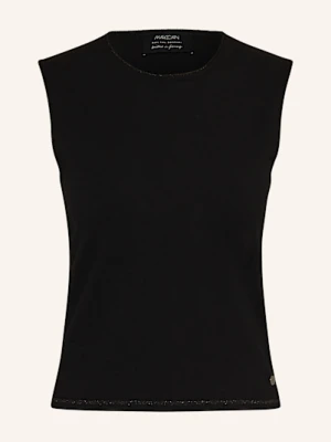 Marc Cain Top Z Błyszczącą Przędzą schwarz