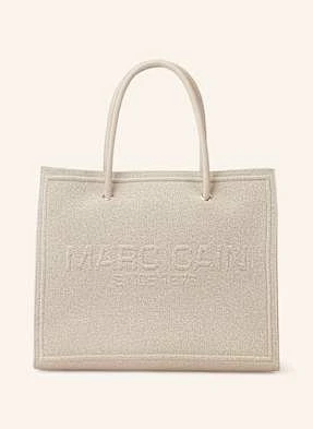 Marc Cain Torba Shopper Z Błyszczącą Przędzą beige