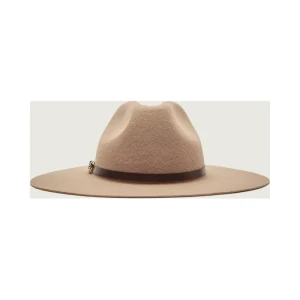 Marc Cain Wełniany kapelusz | z dodatkiem skóry