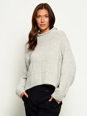 Marc Cain Wełniany sweter | Oversize fit szary