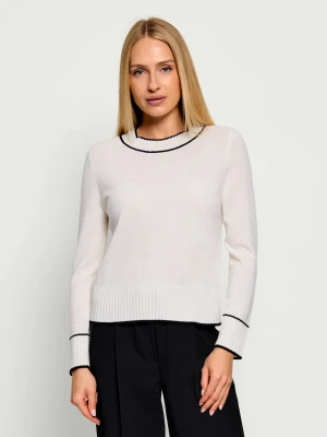 Marc Cain Wełniany sweter | Regular Fit | z dodatkiem kaszmiru ecru