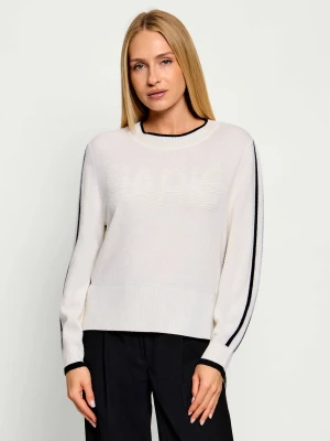 Marc Cain Wełniany sweter | Regular Fit | z dodatkiem kaszmiru ecru