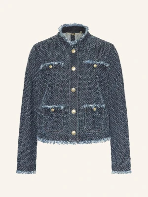 Marc Cain Żakiet Pudełkowy Z Tweedu blau 357 vintage indigo