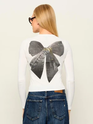 Marc Jacobs Bluzka Bow Logo | Slim Fit biały