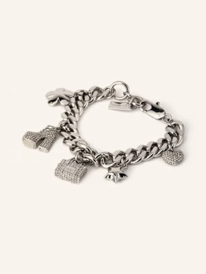 Marc Jacobs Bransoletka The Mini Icon Pave Charm silber
