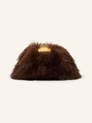 Marc Jacobs Clutch The Small Claw Clip Clutch Faux Fur Z Sztucznego Futra braun