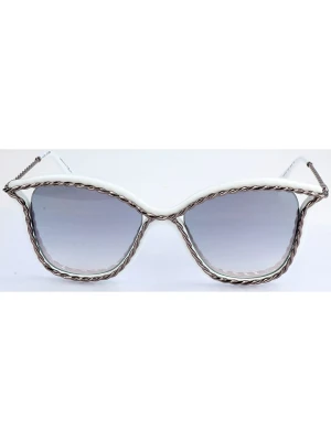Marc Jacobs Damskie okulary przeciwsłoneczne w kolorze srebrno-biało-błękitnym rozmiar: 52