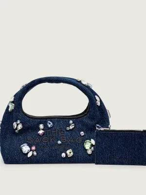 Marc Jacobs Jeansowa torebka na ramię + saszetka THE GEM DENIM SACK BAG