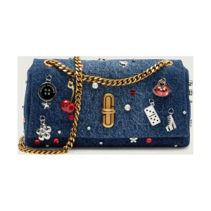 Marc Jacobs Jeansowa torebka na ramię The Trinket Charm Denim Dual Chain Mini Bag