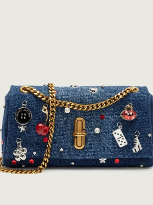 Marc Jacobs Jeansowa torebka na ramię The Trinket Charm Denim Dual Chain Mini Bag