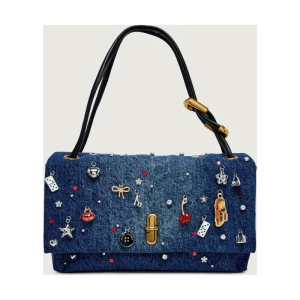 Marc Jacobs Jeansowa torebka na ramię The Trinket Charm Denim Large Dual Bag